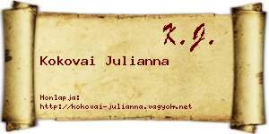 Kokovai Julianna névjegykártya